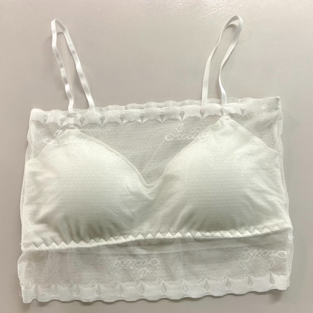 香蜜闺秀无钢圈内衣女薄款美背聚拢小胸少女学生打底防走光抹胸式文 白色 均码
