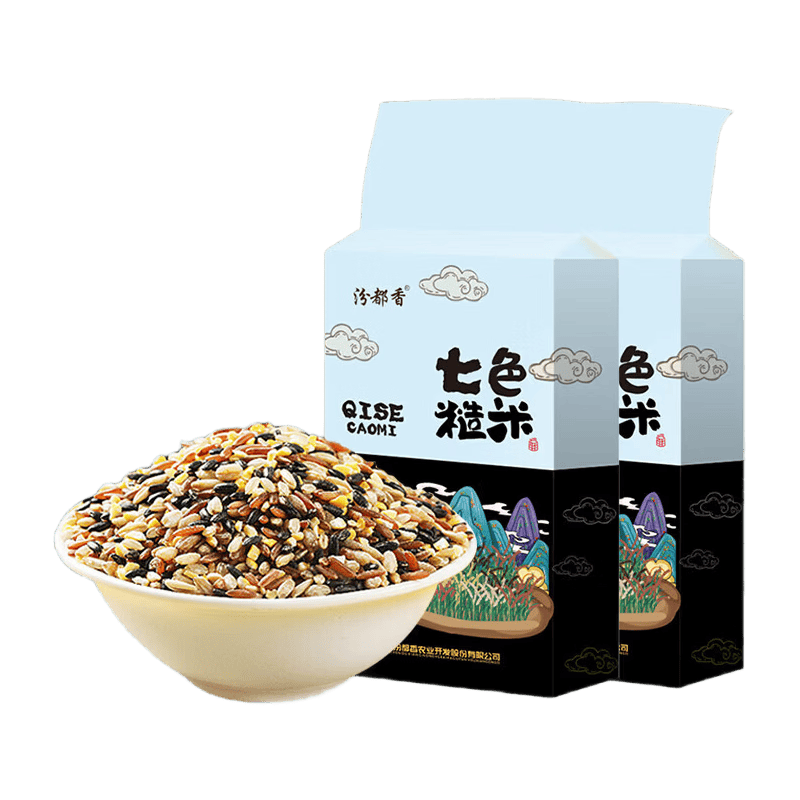 汾都香七色糙米杂粮饭黑米红米低脂主食健身粗粮五谷 七色米500g*2袋