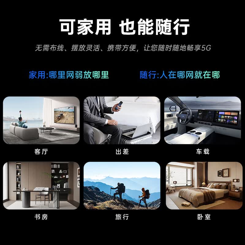 金立(Gionee)真5g随身wifi6移动无线cpe路由器千兆双频2026款移动wifi免插卡车载上网高速流量家用直播商务办公 【尊享版】真5g随身wifi丨WiFi6双频双发 不限速丨不虚标丨内置高增益天线