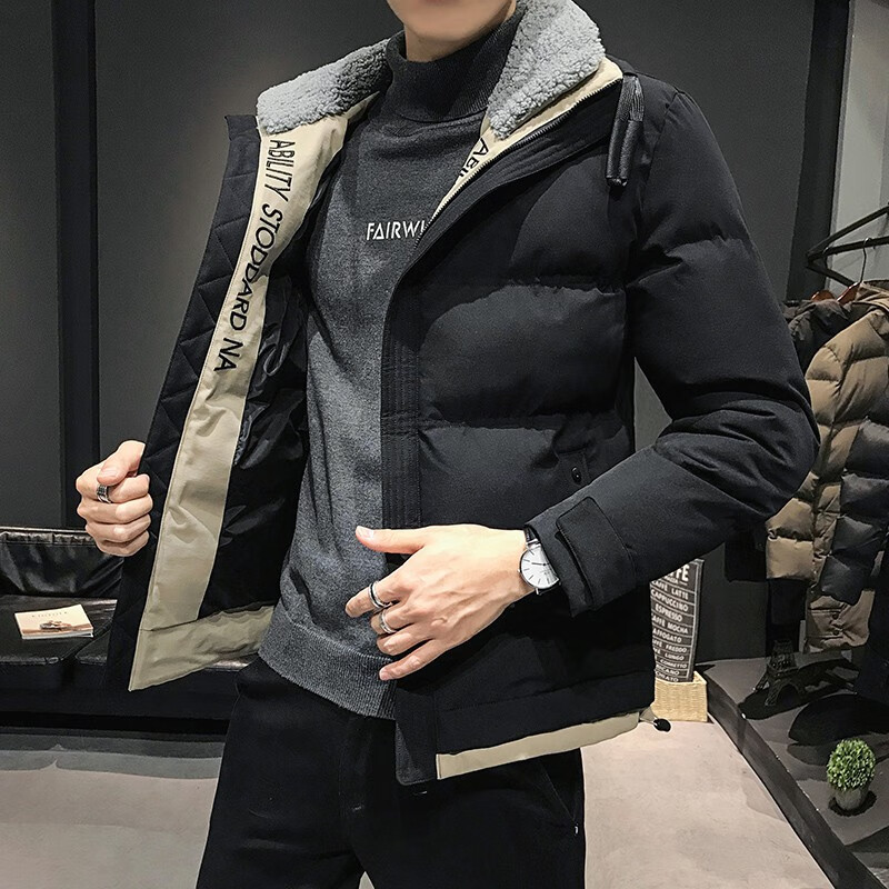 适合20岁25-30岁小青年男士冬天穿的秋冬季新款立领保暖棉衣加绒加厚