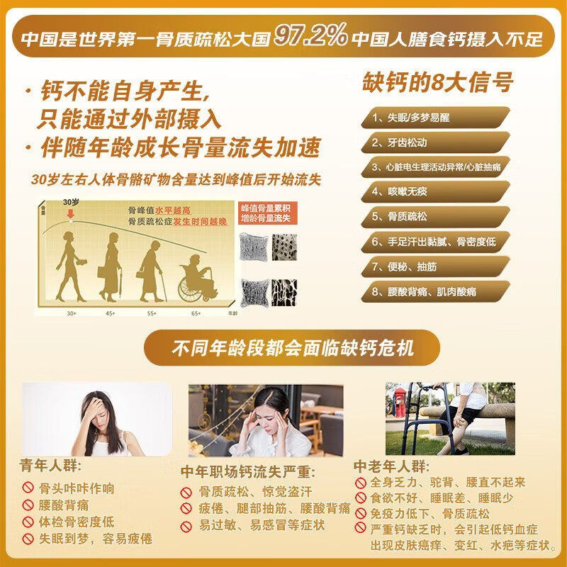 金钙尔奇金钙片中老年补钙镁锌铜维生素 新客体验维生素D片 60粒*1盒