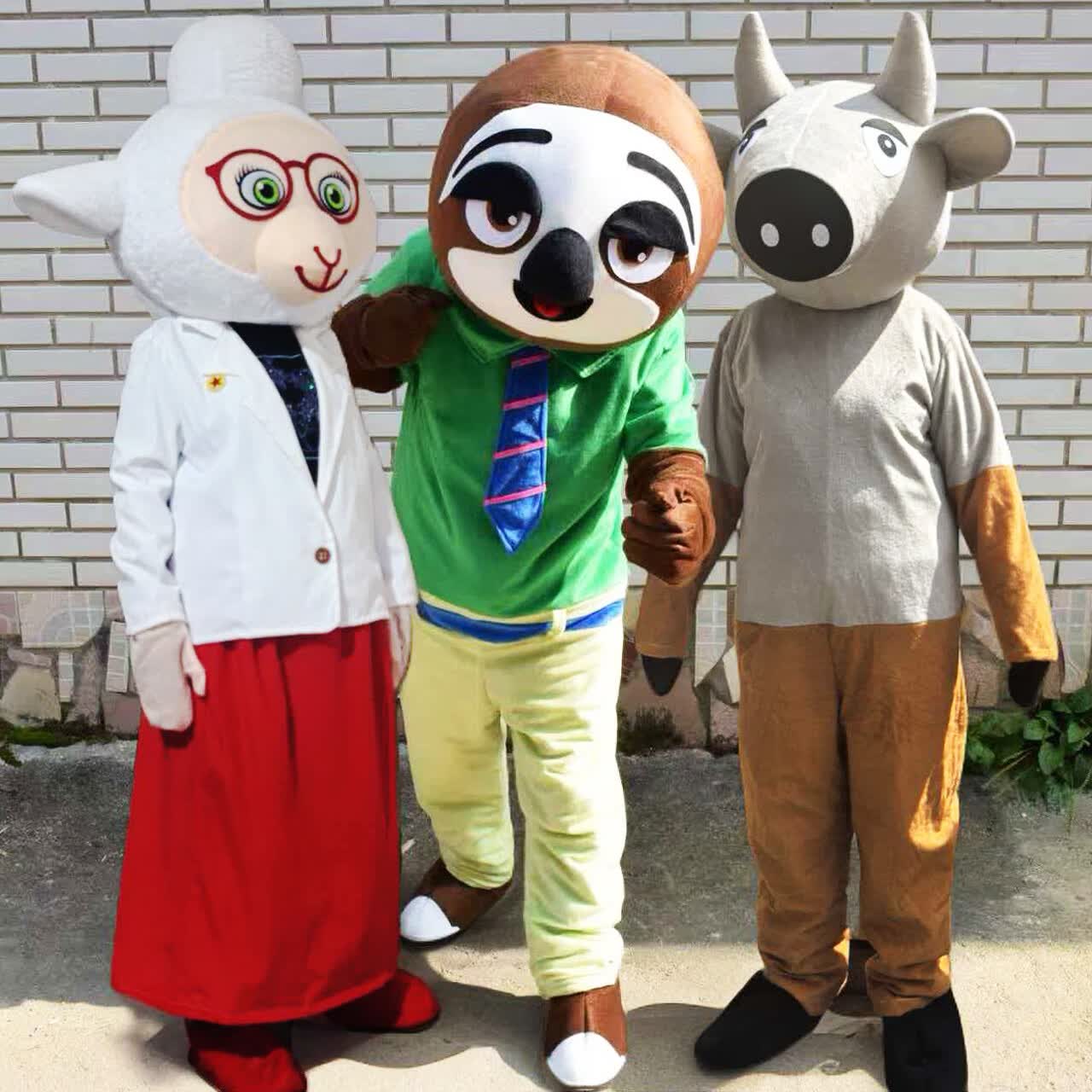 疯狂动物城卡通人偶服装朱迪兔子玩偶服尼克狐狸演出道具动漫头套 闪电树懒 适合身高（165cm-175cm)
