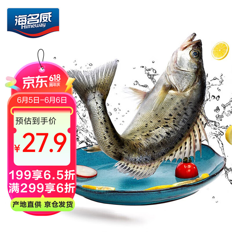 海名威冷冻三去鲜蒸海鲈鱼450g/条(配料包)  深海鱼 生鲜鱼类 海鲜水产