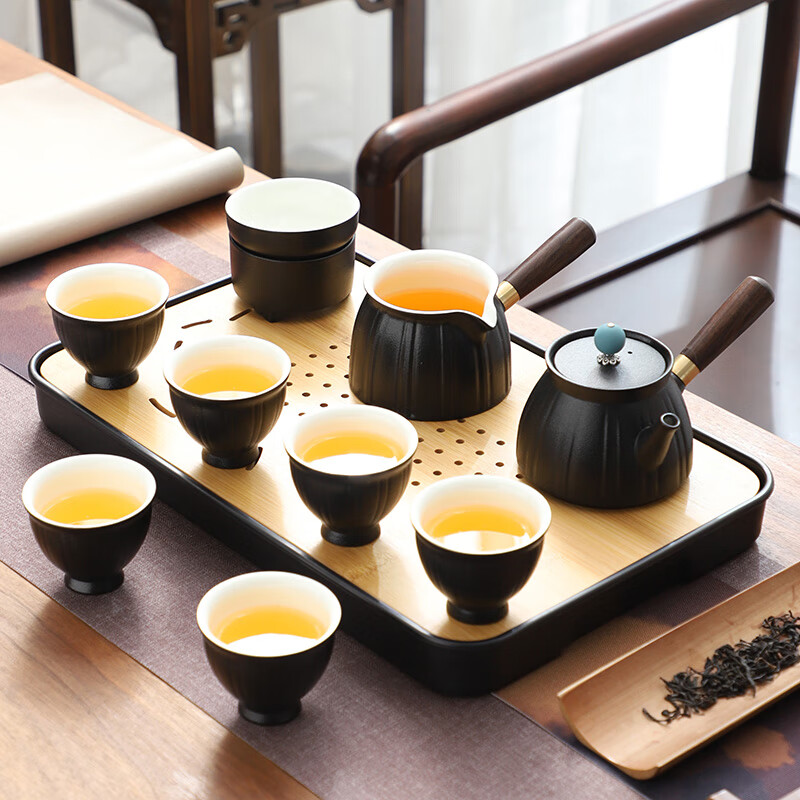 客厅办公室现代轻奢简约干泡茶盘高档小套礼盒装 十二时慢侧把礼盒组