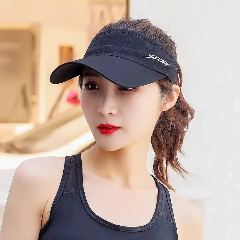 迦图鲮跑步帽子女款马拉松运动吸汗夏季速干空顶帽遮阳防晒太阳帽男 黑色 速干轻薄款sport- 男女通用 (55-60CM)可调节