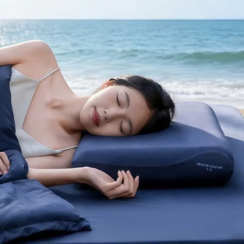 亚朵星球深睡枕Pro3.0枕头三代护颈椎深睡记忆棉枕助睡眠枕芯枕头套送礼物 深睡枕Pro3.0清空蓝 单只 低枕 10cm 礼盒装