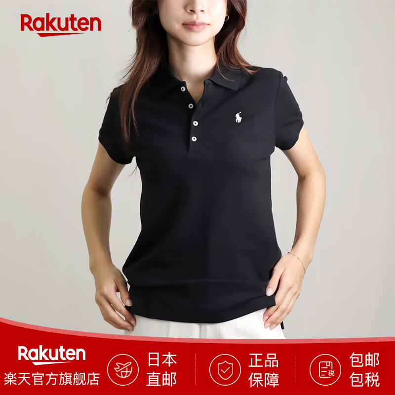 Polo Ralph Lauren女生Polo衫青少年女童短袖上衣313573242 非成人款 日本直邮 POLO BLACK M 推荐身高130-140cm