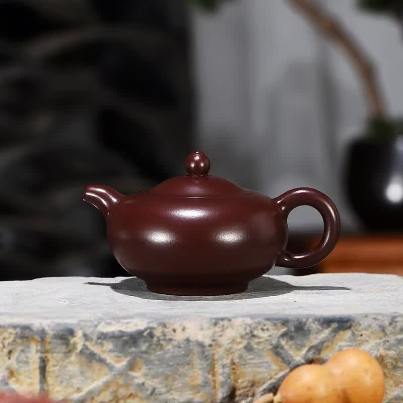 宜兴原矿紫砂壶手工制作茶壶紫朱泥碗玉紫砂壶纯手工原矿紫泥茶壶 朱泥碗玉200ML（球孔）