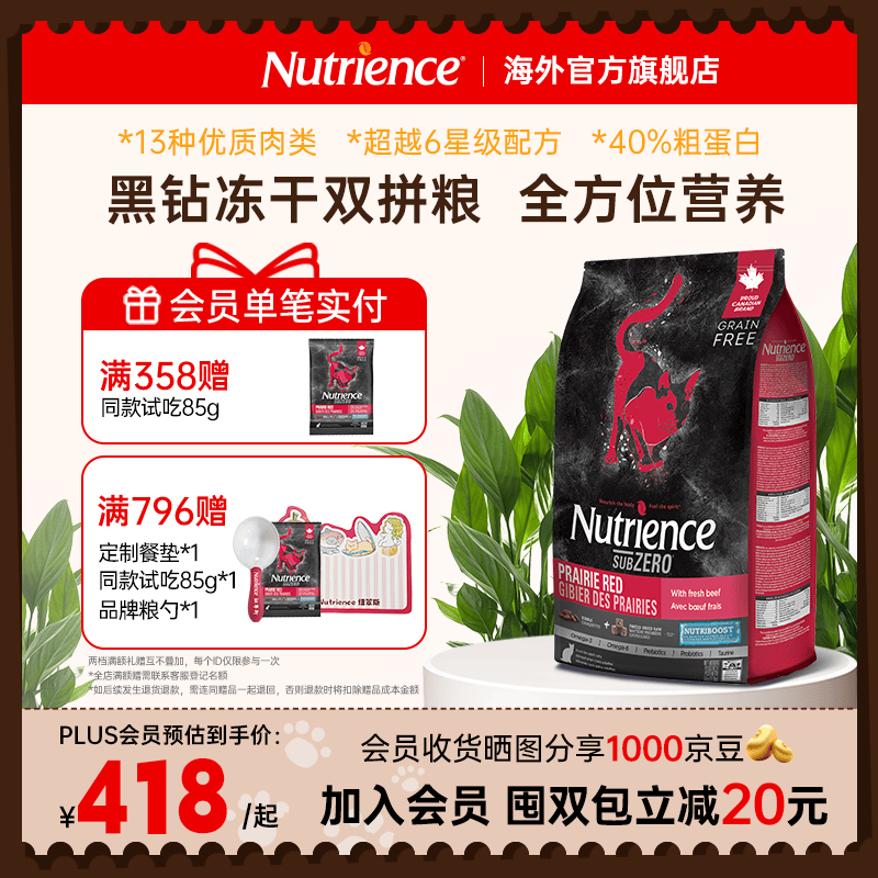 哈根纽翠斯纽翠斯猫粮冻干进口黑钻系列红肉禽肉营养增肥发腮幼猫成猫粮 【27年10月效期】红肉猫粮11磅