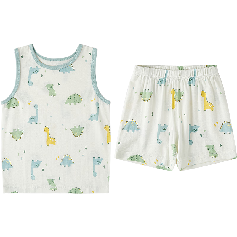 丽婴房（Les enphants）儿童家居服背心套装儿童睡衣空调服套装 境恐龙岛 90 cm