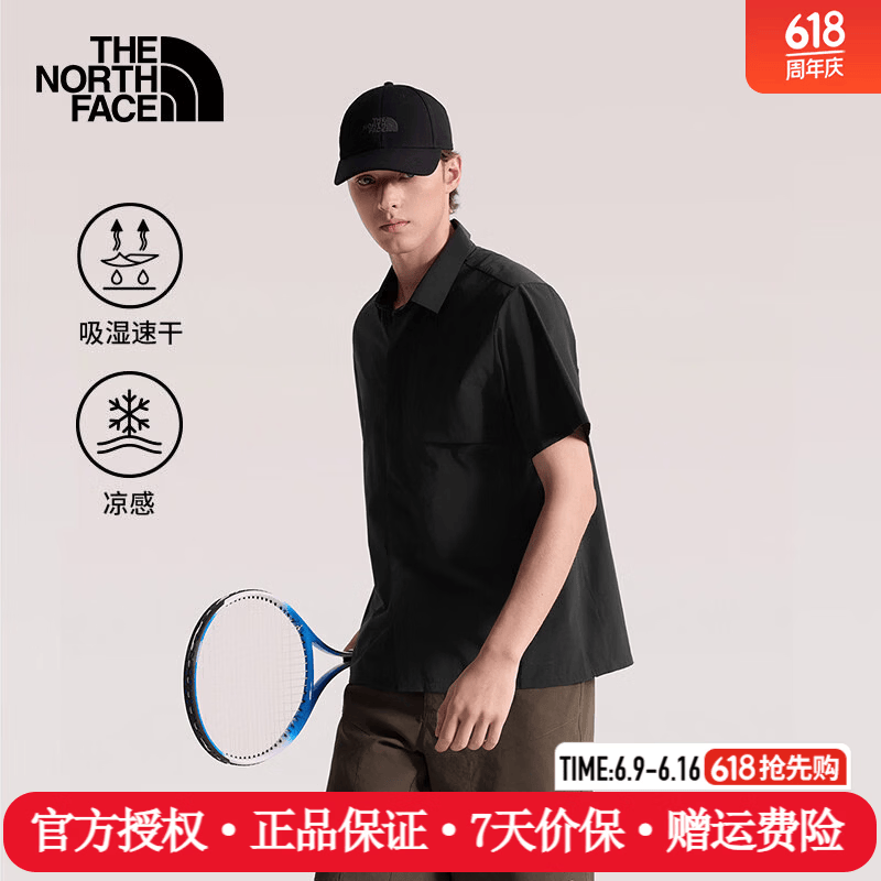 The North Face北面短袖POLO衬衫男26春夏新款户外运动休闲舒适透气凉感速干8G7M JK3/宇宙黑 L /175/100A