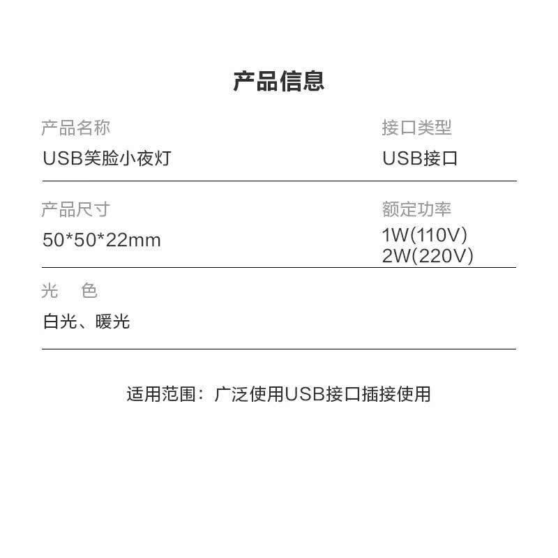 【甄选好物】潮流护理电器插电夜灯 床头灯 自动感应发光小夜灯光敏感应 喂奶灯起夜灯 USB直插小 USB直插笑脸暖光*1