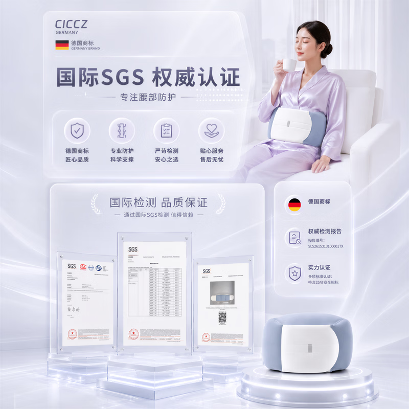 CICCZ德国技术专研睡眠护腰带晚上睡觉平躺腰枕腰痛腰椎盘突出侧躺腰垫 升级2件套装【薄款睡觉用+厚款坐靠用】创新包裹式腰枕