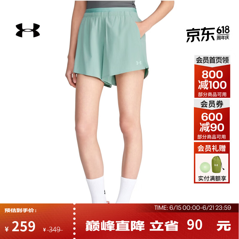 安德玛（UNDERARMOUR）UA春夏Vanish女子梭织训练运动5英寸短裤6009966 搪瓷蓝477 M