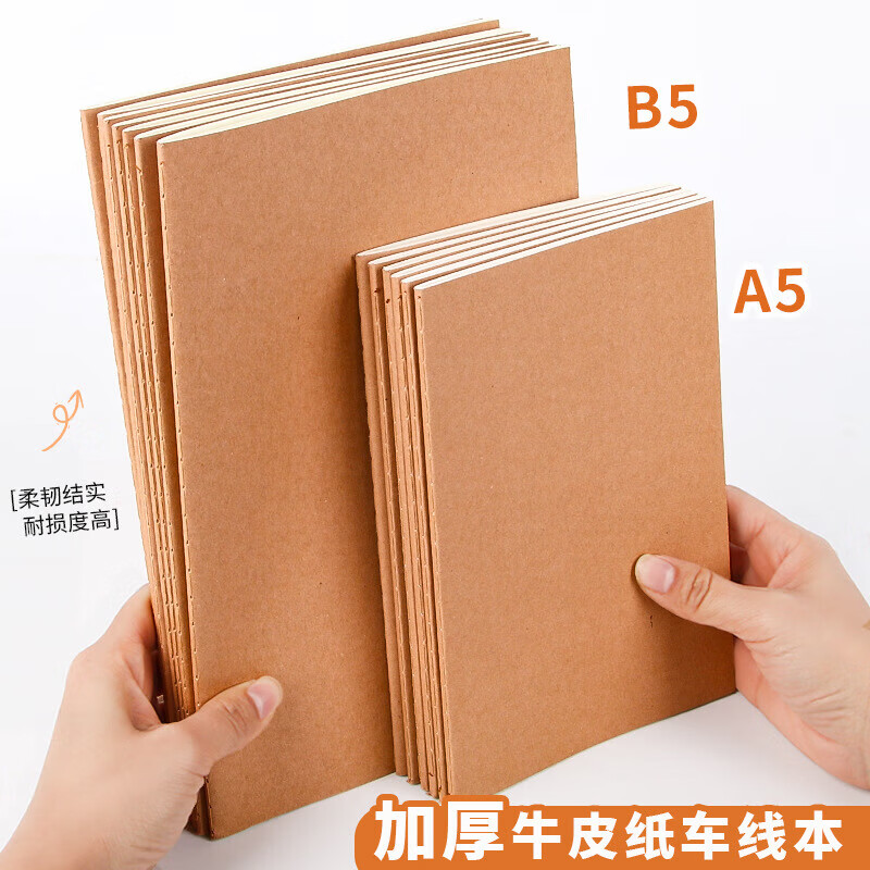 【厂家直发】 多功能笔记本创意加厚b5笔记本子学生作业本文具牛皮纸车线本记事本练习本 B5牛皮-横线【28张/56页】 多功能笔记本