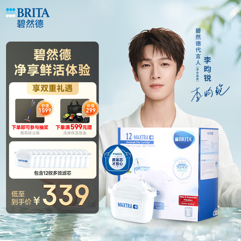 碧然德(BRITA)国际标准版净水壶过滤芯 家用自来水净水器 12枚装 多效滤芯 可滤水150L