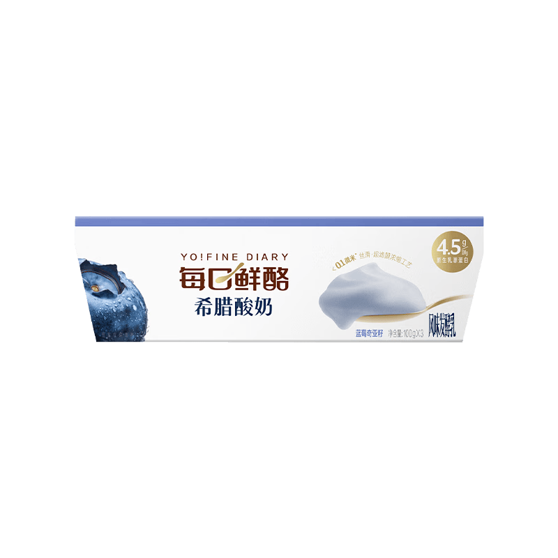 蒙牛（MENGNIU）每日鲜酪希腊酸奶蓝莓味100g*12杯 源头直发