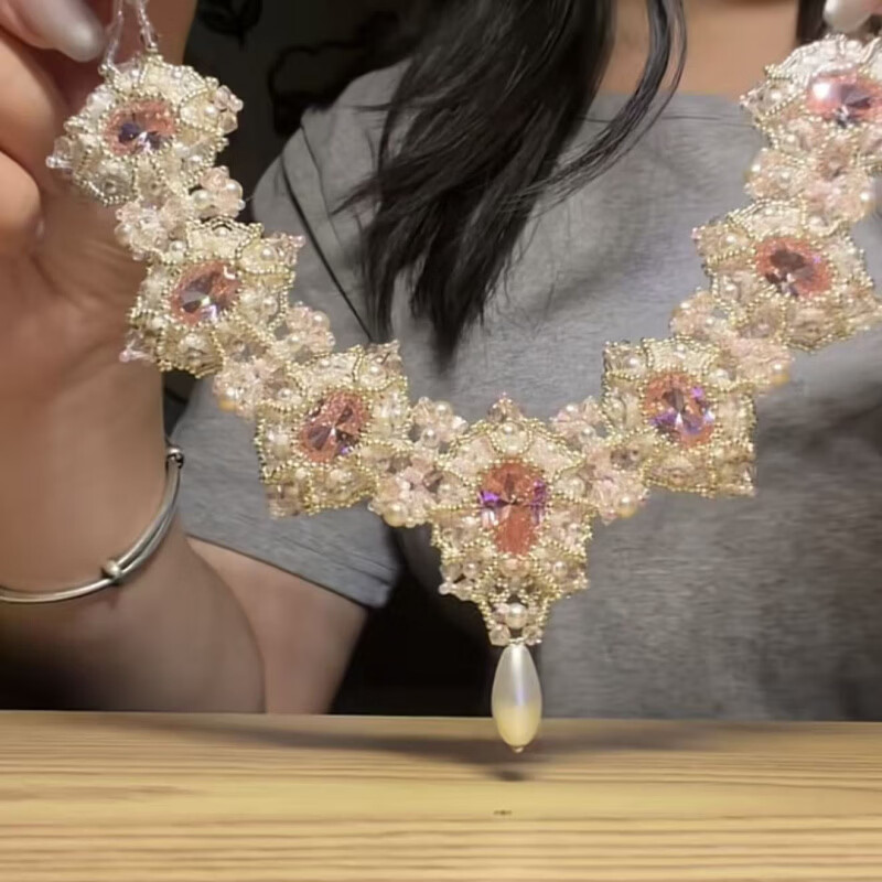 卢浮宫项链材料包diy手工制作串珠项链氛围感女朋友的生日礼物 【紫色月光】卢浮宫项链DIY材料包