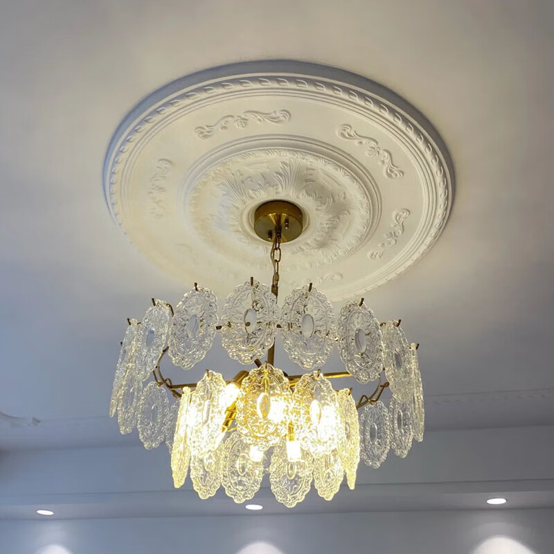 法式石膏线灯盘圆盘花盘直径84cm近90公分客厅搭配吊灯座(咨 咨询下单