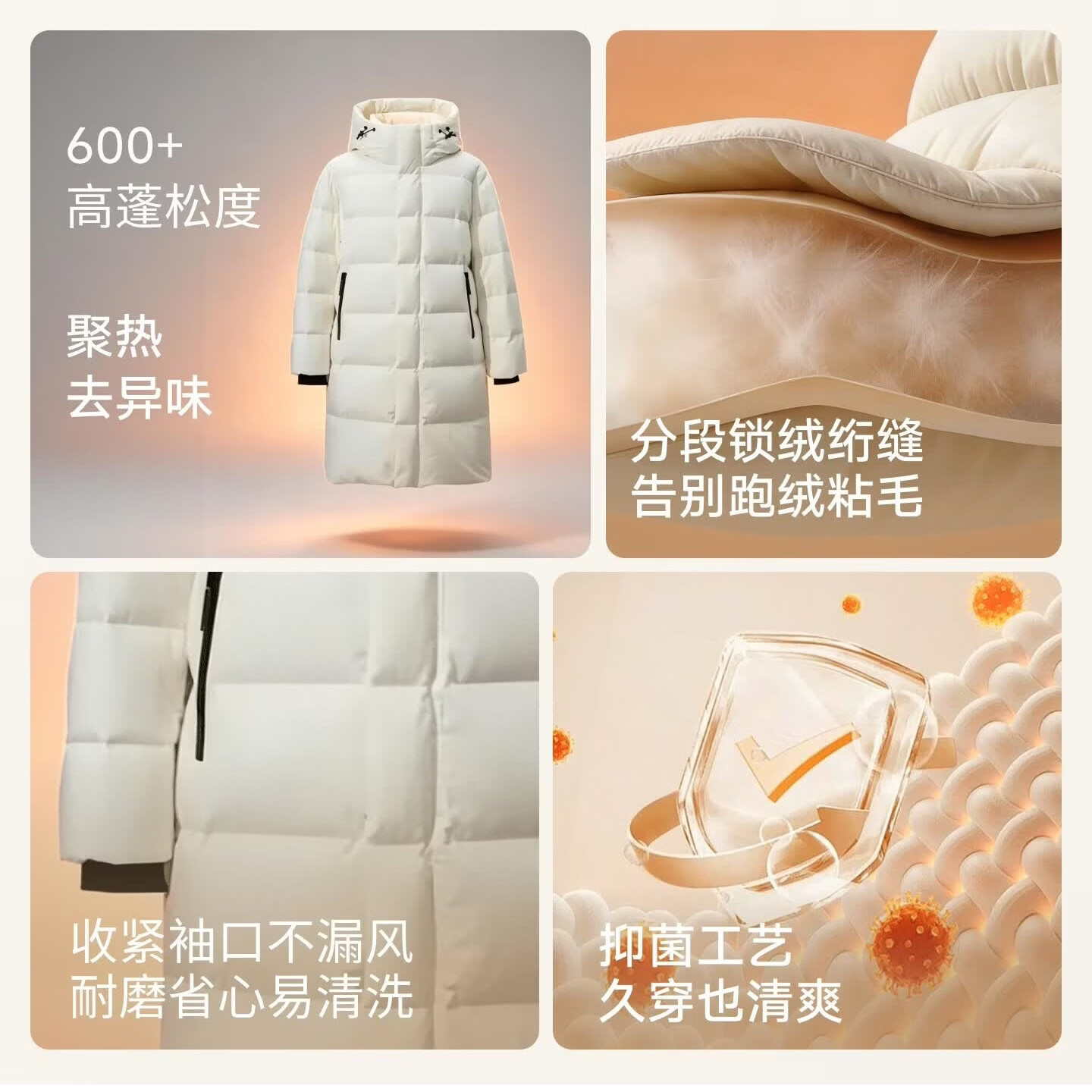 【鹦鹉梨专属】90白鸭绒冬季中长款羽绒服女连帽外套百搭韩版女装 白色【90白鸭绒】 3XL