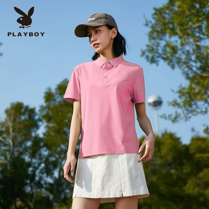 花花公子(PLAYBOY)冰丝无痕POLO衫夏季薄款情侣短袖轻奢休闲透气凉感速干锦纶t恤男 深灰色冰丝短袖 5XL (180-200斤)