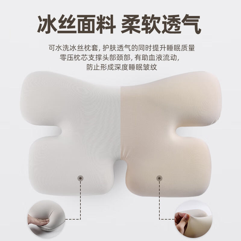 伤迪老人枕头护颈枕卧床老年人枕头深度睡眠颈椎枕睡眠好物防褥疮头枕 3D分区防褥疮记忆棉枕【卧床老人专用】