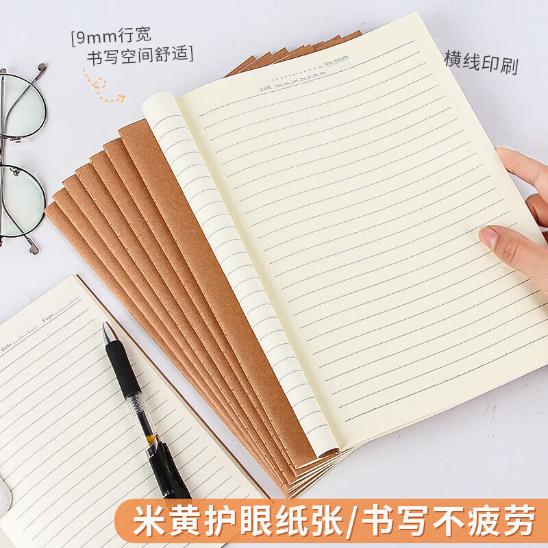 【厂家直发】 多功能笔记本创意加厚b5笔记本子学生作业本文具牛皮纸车线本记事本练习本 B5牛皮-横线【28张/56页】 多功能笔记本