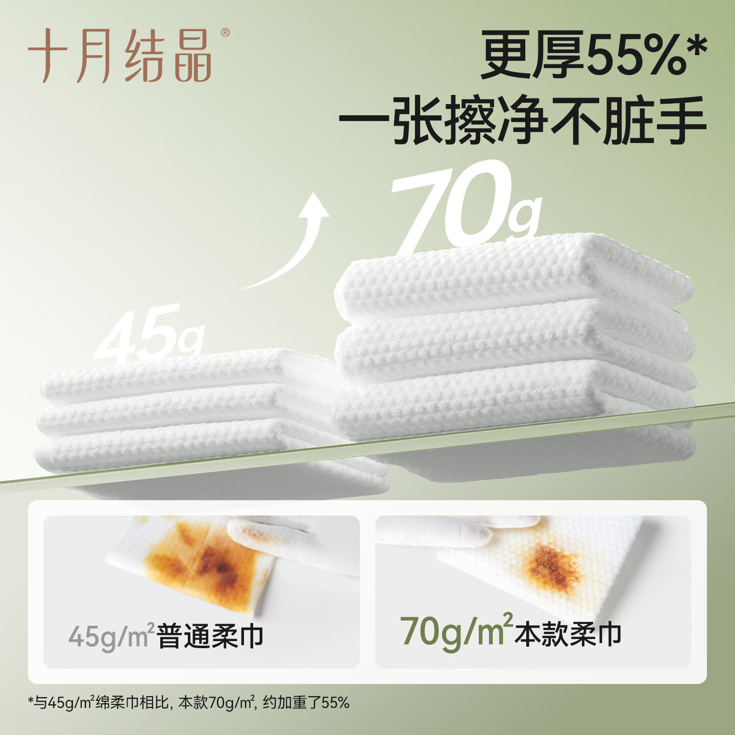 十月结晶婴儿绵柔巾一次性洗脸巾加大加厚干湿两用 80抽 18包 【加大加厚珍珠纹】