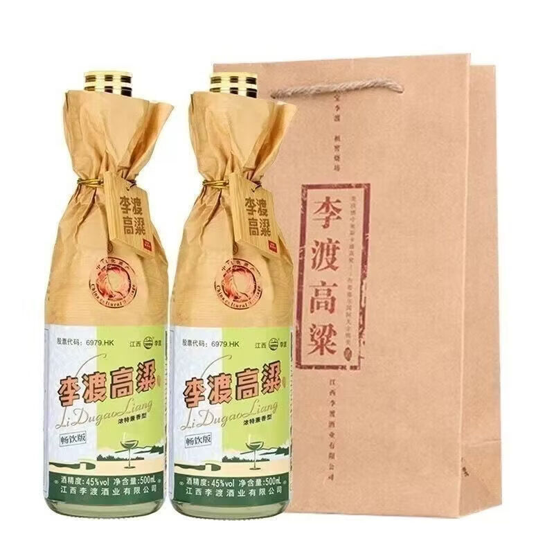 李渡高粱酒李渡金标光瓶52度500*12瓶整箱 李渡畅饮版45度6瓶装纯粮酒 52度 500mL 12瓶 李渡金标