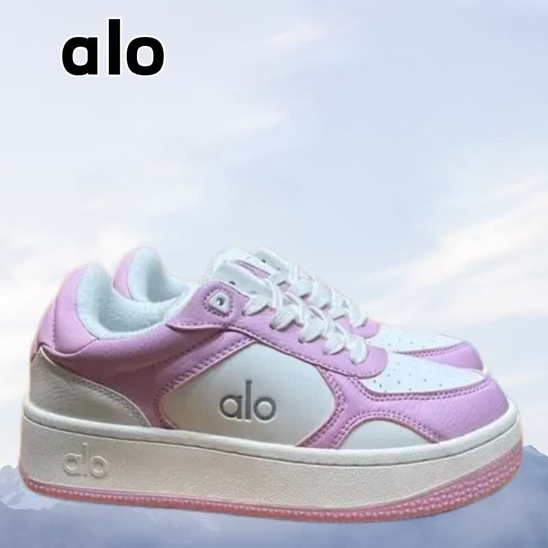 ALO【Jisoo同款】拼色舒适低帮男女休闲鞋运动增高厚底小白鞋子 香槟色 35