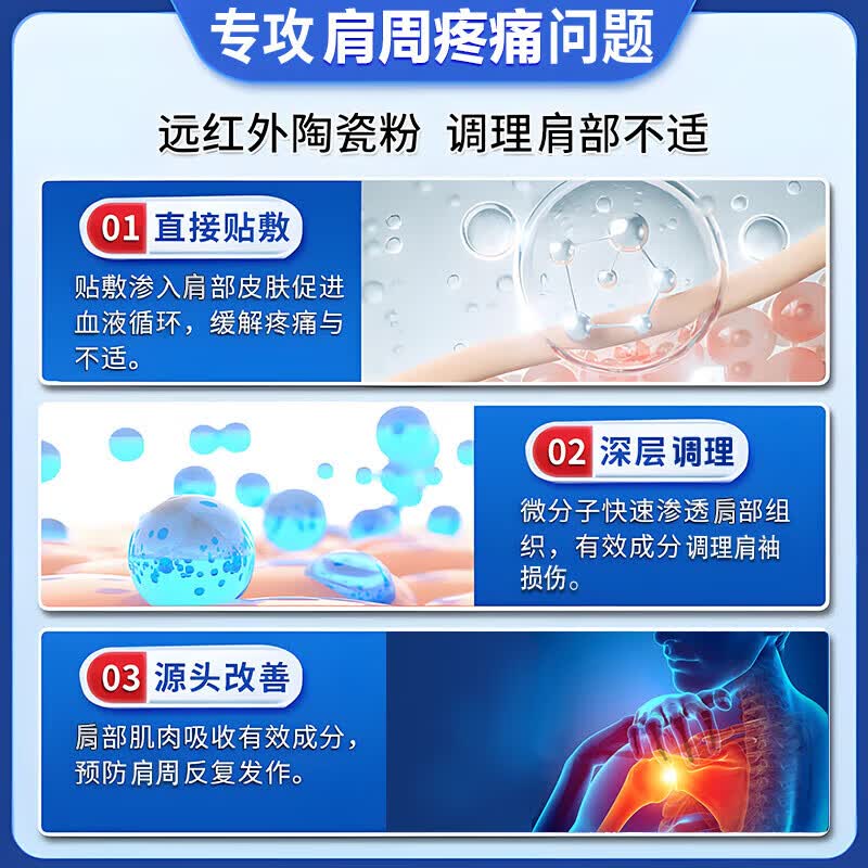 李时珍肩膀疼痛胳膊抬不起来专用贴膏药严重肩膀疼痛僵硬抬臂困难肩周贴 特效3盒【300%包冶裉】 严重肩周炎白云山