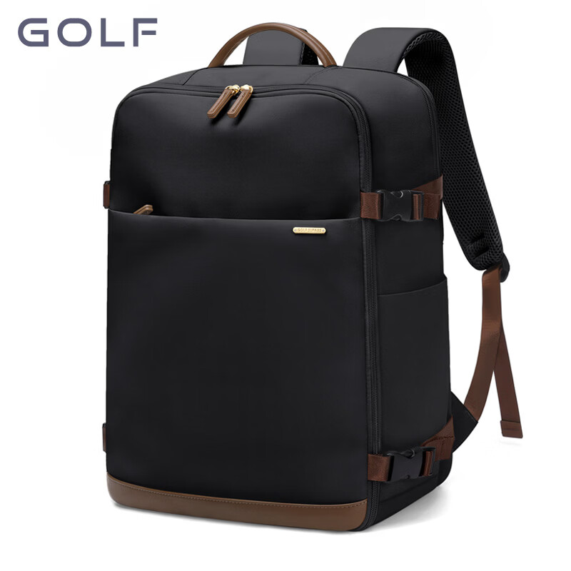 高尔夫（GOLF）双肩包男女百搭背包女休闲旅行学生书包防泼水出游背包【Q】 款式12-黑色