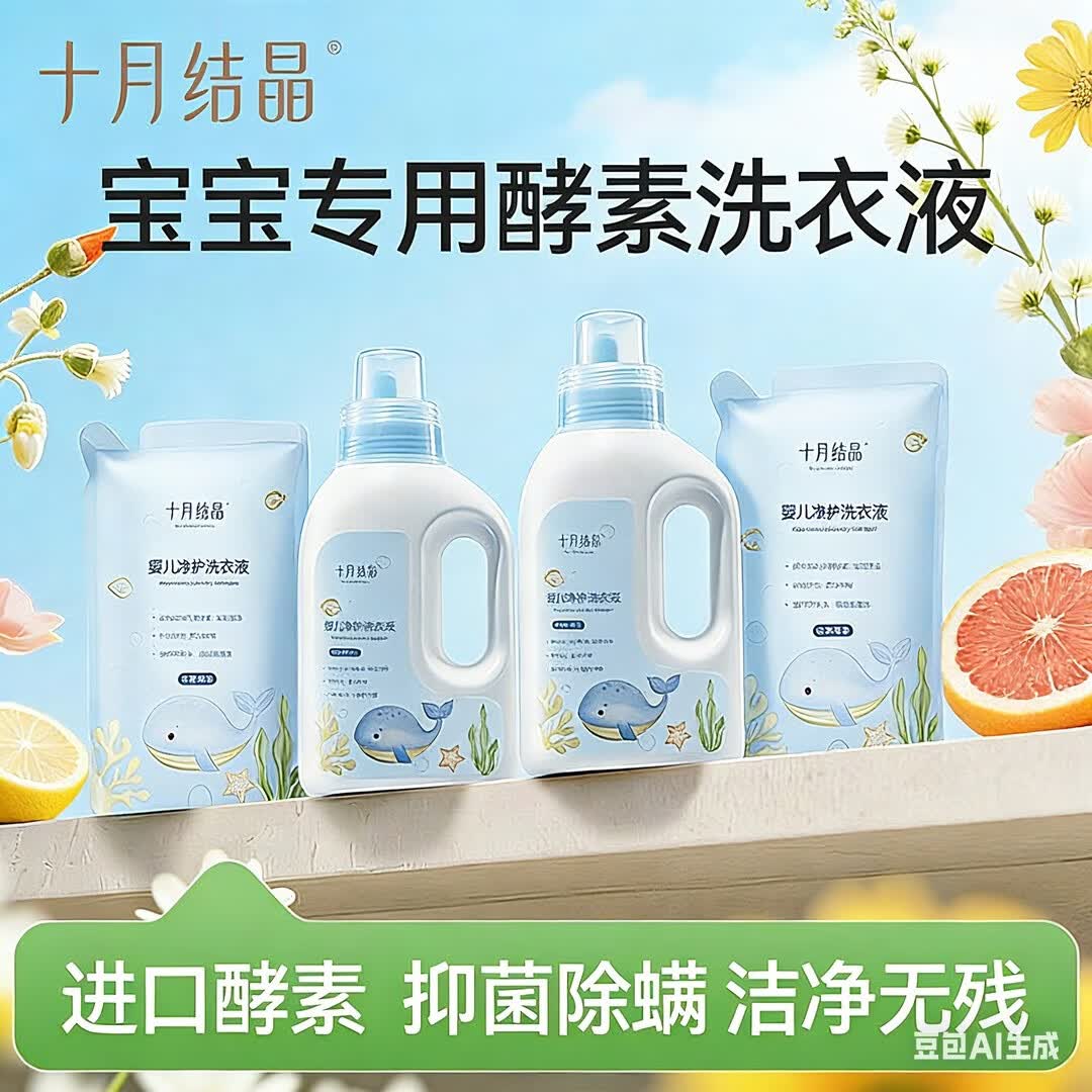 十月结晶婴儿洗衣液新生儿宝宝专用母婴大人通用酵素洗衣皂液用品 净护洗衣液1L*1瓶