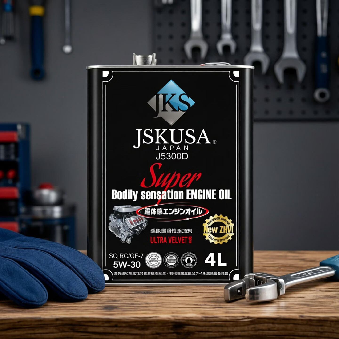 JSKUSA日本进口JKS全合成机油四季通用汽车发动机润滑油5W30发动机机油 J5300D-5W-30 4L