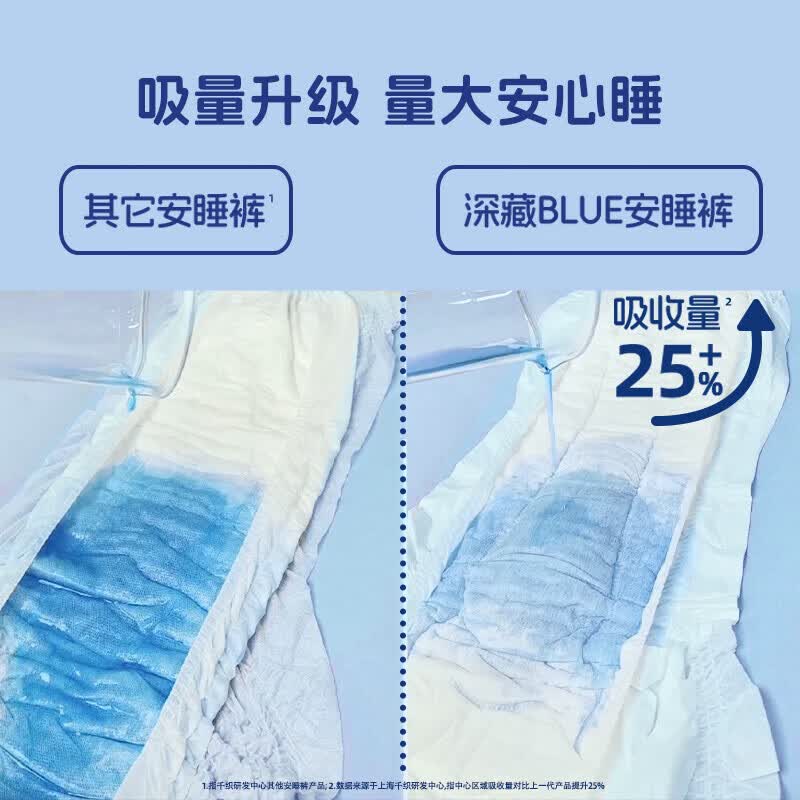 她研社夜用裤型卫生巾安心裤夜安裤深藏blue安睡裤超长防漏干爽 M-L码 9条 80-130斤 【深藏blue安睡裤】