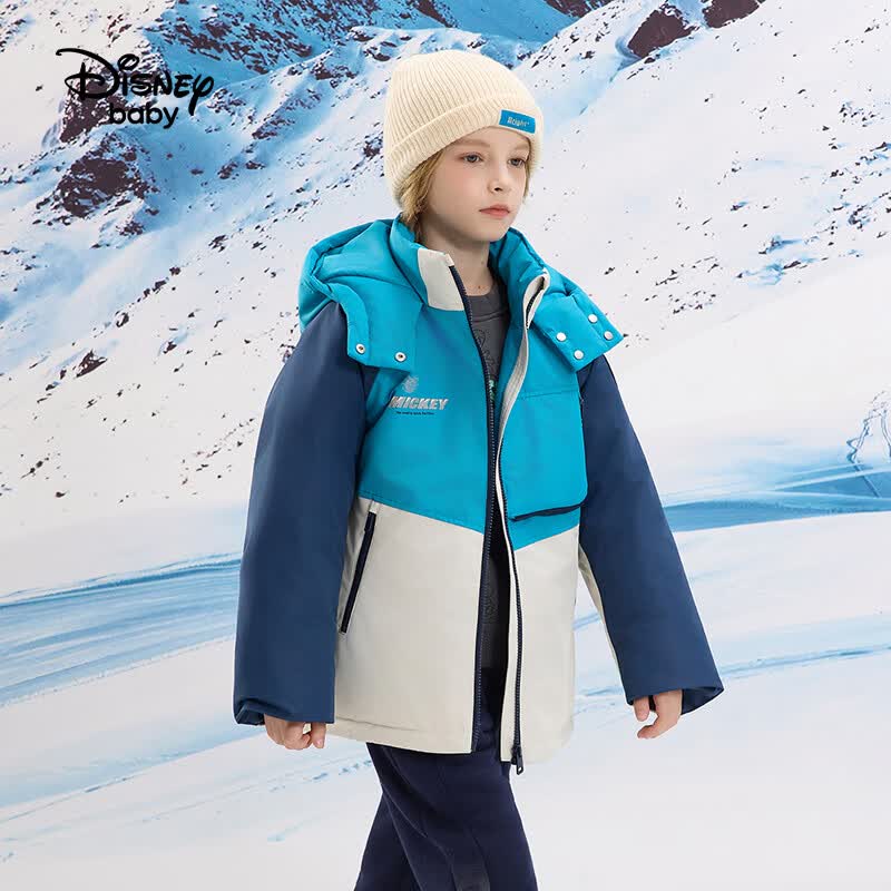 迪士尼(Disney)童装男童渐变羽绒服2026新冬米奇石墨烯拜年服白鸭绒高充绒外套厚 深绿 160 高155-160cm重85-100斤