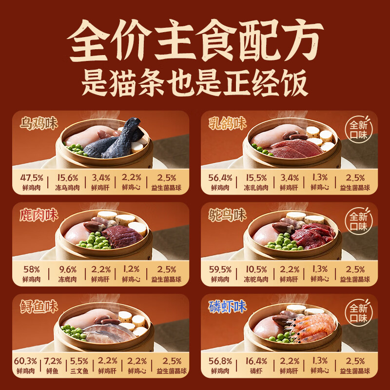 网易严选全价鲜蒸主食猫条猫咪零食猫湿粮成猫幼猫罐头乌鸡味10g*6条