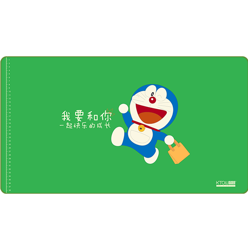 誉登儿童学习桌桌垫环保防滑写字桌写字台硬面超大书桌垫防水垫子 机器猫绿35cm款