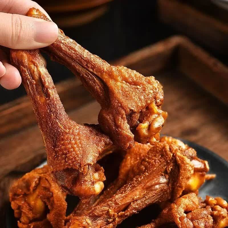 十字街老太婆香辣鸭翅根250g短保即食卤味鸭货夜宵解馋小零食休闲小吃食品 椒盐味【不辣】风干鸭翅根250g*2包 源头工厂直发