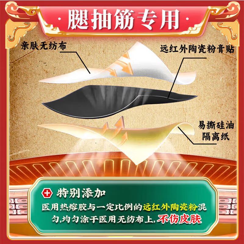 百年骞医馆腿抽筋脚抽筋的专用膏药贴老年人半夜小腿抽筋疼痛肌肉僵硬痉挛贴 一盒装