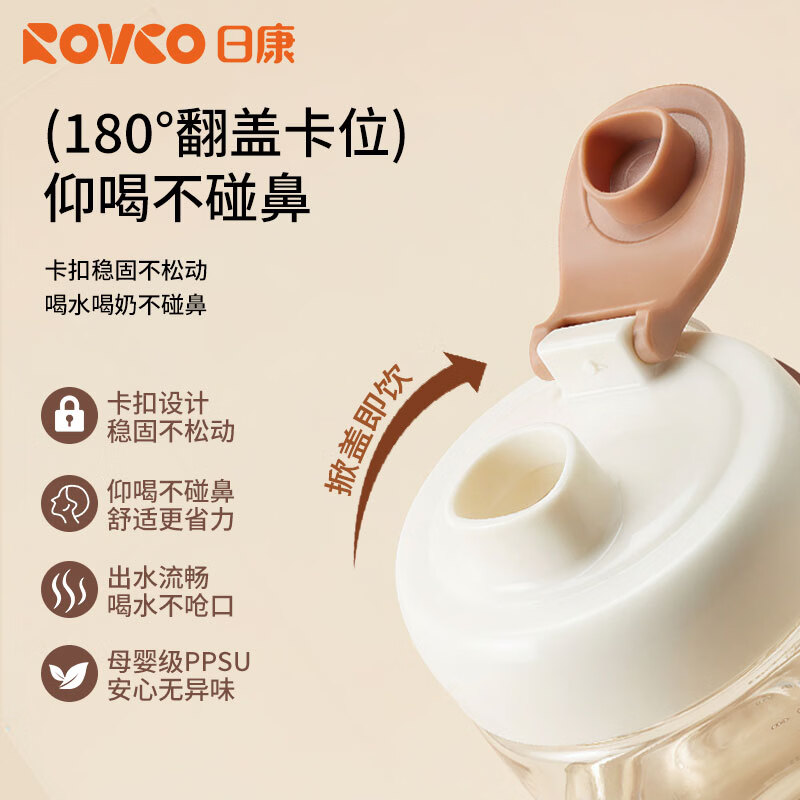 日康水杯水壶大容量便携户外运动塑料杯PPSU水杯直饮杯咖啡杯子旅行杯 【ppsu】随身杯 360ml