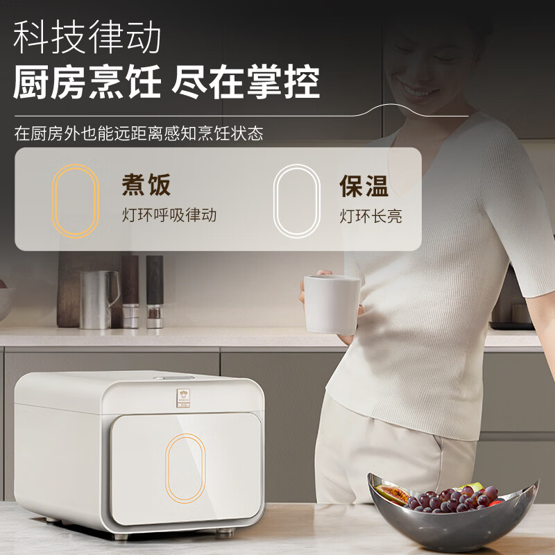 康巴赫纯钛内胆电饭煲家用不粘煮粥锅煮粥锅电饭锅多功能电锅电器煮粥锅0氟涂层京东独家 Pura京东独家 3L