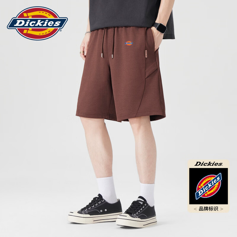 Dickies港式复古休闲短裤男士2026夏季新款宽松运动透气百搭五分裤子男装 马鞍红色 M 【建议105-130斤】