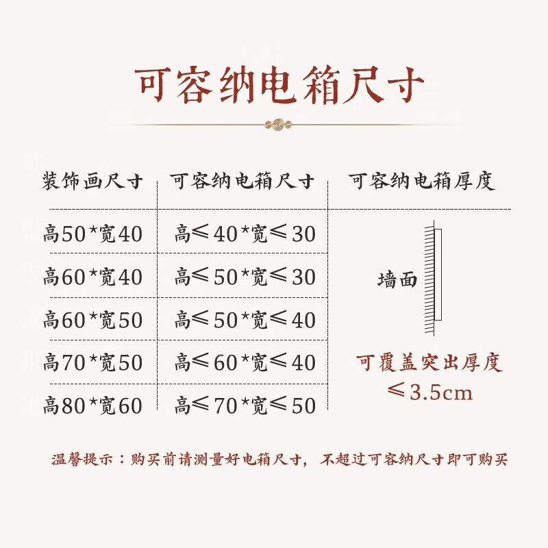 画解新中式电表箱装饰画2026新款免打孔山水画玄关配电箱电闸遮挡挂画 T款-迎客松 横60cmX竖100cm用于横50cmX90cm表箱 红褐色【实木画框】瓷砖墙请备注 上掀盖款