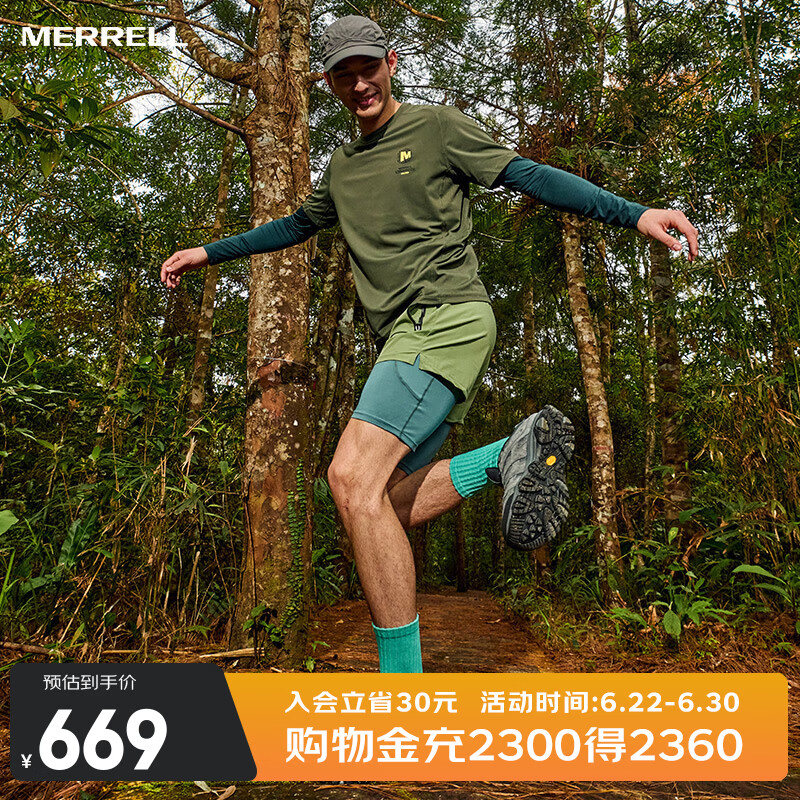 迈乐（Merrell）户外减震徒步鞋男鞋MOAB 3迈越者低帮新款防滑耐磨轻量登山鞋 J035881黑灰 42