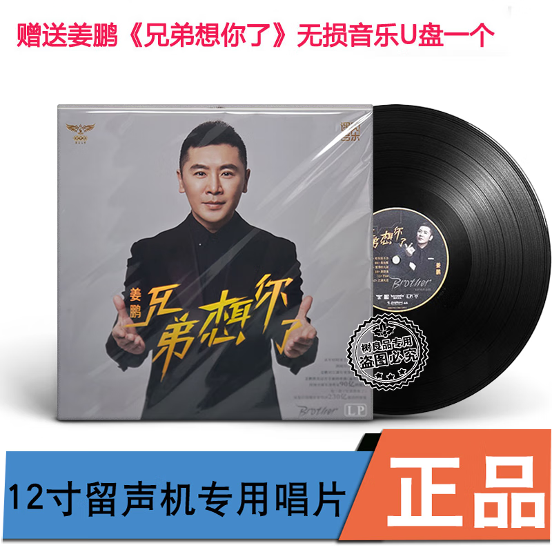 正版唱片 姜鹏 兄弟想你了 lp黑胶留声机专用12寸唱盘33转