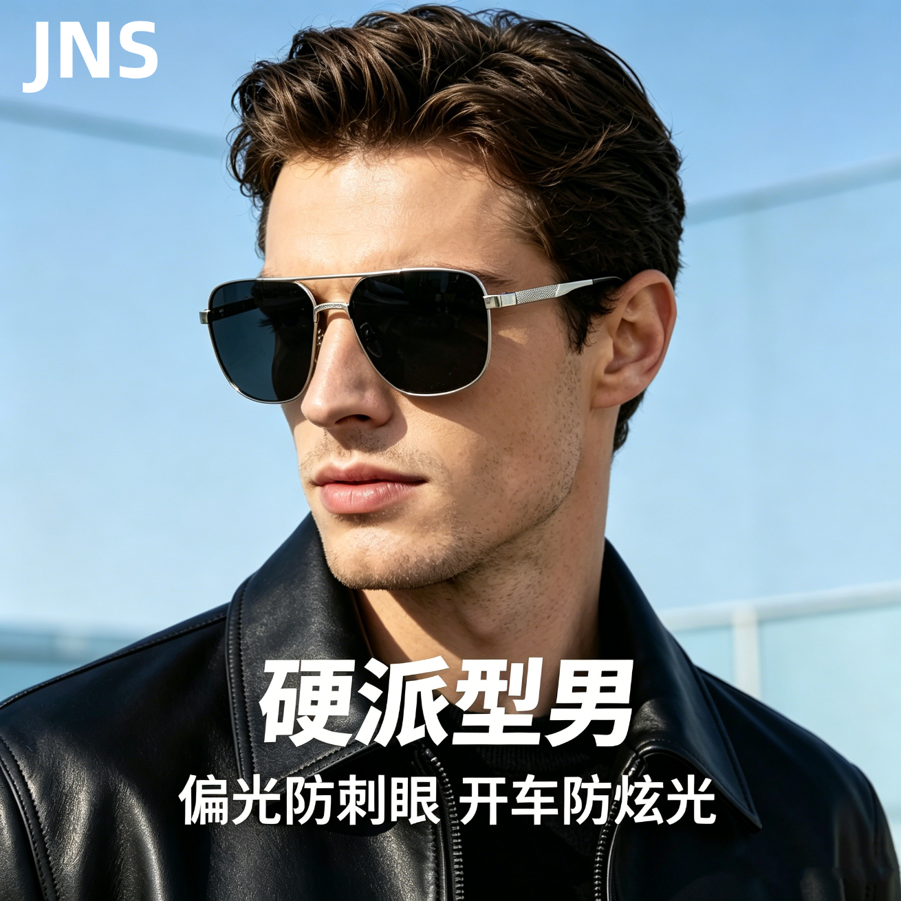JNS开车偏光镜驾驶专用眼镜2026新款太阳镜男士司机墨镜男款眼镜高清 银框灰片（偏光日用）6712
