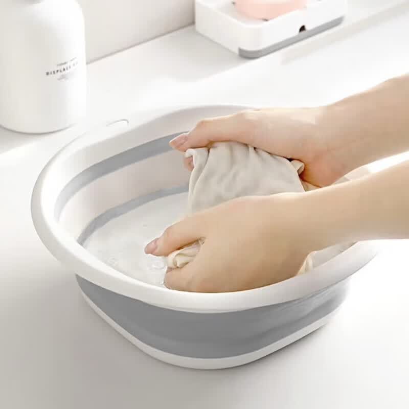 【工厂发货】便携式过膝深桶家用旅行洗脚桶泡脚桶客折叠过小腿泡脚足浴 非带电【中号24.5*23*9cm】可折叠足浴盆