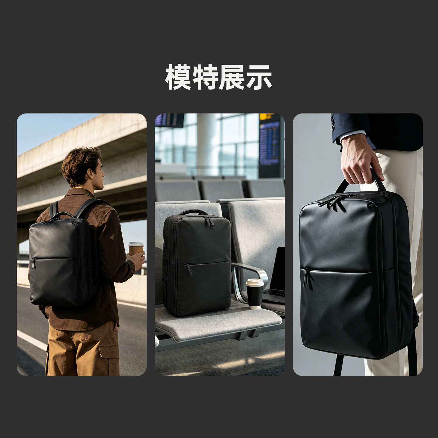 ZONDISION轻奢皮质双肩包大容量防泼水商务旅行背包电脑包书包七夕情人节礼 黑色|16-17.3英寸通用电脑仓|24L大容量|0.84KG轻量