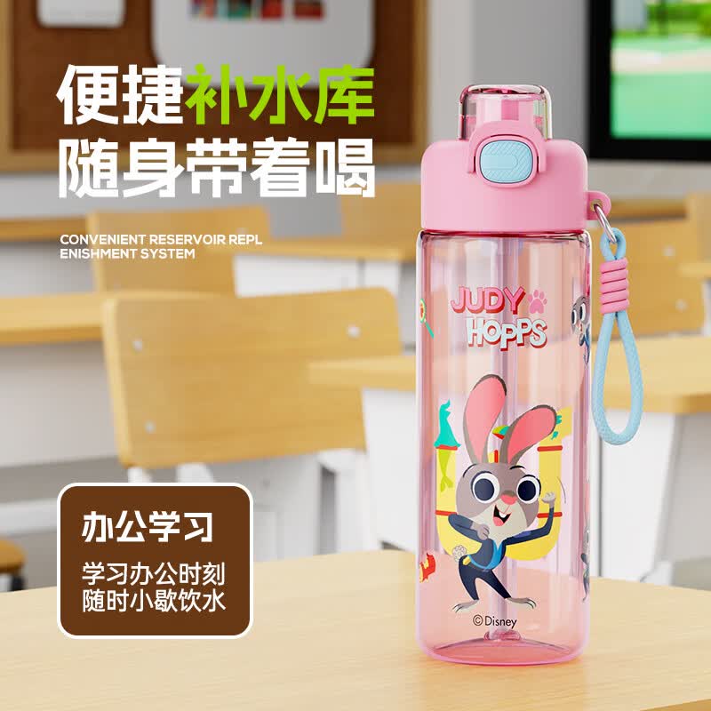 CEZE喷雾水杯儿童6-12岁小学生上学专用直饮杯夏季耐摔大容量吸管杯子 尼克【喷雾+吸管】-750ml